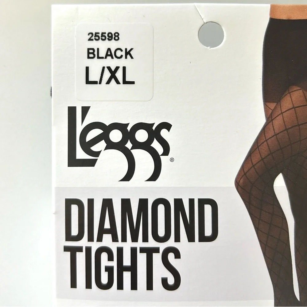 NWT L'eggs Sheer Black Diamond Tights